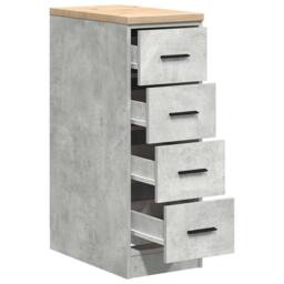 Berkfield Home Durable Garage Storage Cabinet Concrete Grey 30x51x85 cm Solid Wo - Size: 30 x 51 x 85 cm - thumbnail 5
