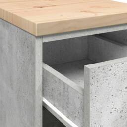 Berkfield Home Durable Garage Storage Cabinet Concrete Grey 30x51x85 cm Solid Wo - Size: 30 x 51 x 85 cm - thumbnail 9