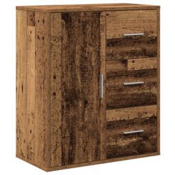 Berkfield Home Sideboard with Drawer with Shelf with Storage with Door Old wood 60 x 31 x 70 cm Engineered wood in Brown - thumbnail 2