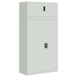 Berkfield Home File Cabinet Light Grey 90x40x180 cm Steel - Size: 90 x 40 x 180 cm - thumbnail 2