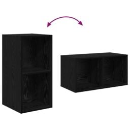Berkfield Home Wall TV Cabinet 4 pcs Black oak 37 x 37 x 72 cm Engineered wood - thumbnail 8