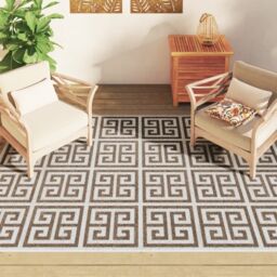 Berkfield Home Indoor & Outdoor Rug Short Pile Multicolour 190x300 cm Anti Slip in Brown - Size: Medium - thumbnail 3
