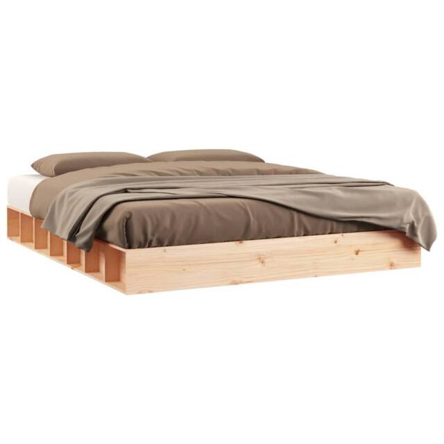 Berkfield Home Bed Frame 120x200 cm Solid Wood in Light Tan - Size: Small Double - image 1