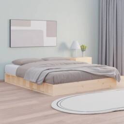 Berkfield Home Bed Frame 120x200 cm Solid Wood in Light Tan - Size: Small Double - thumbnail 2