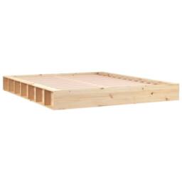 Berkfield Home Bed Frame 120x200 cm Solid Wood in Light Tan - Size: Small Double - thumbnail 3