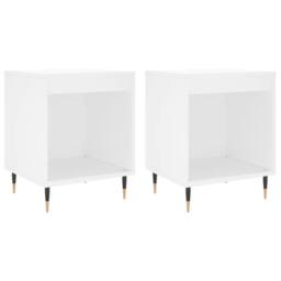Berkfield Home Modern Bedside Cabinets 2 pcs White 40x35x50 cm Engineered Wood - Size: 40 x 35 x 50 cm - thumbnail 3
