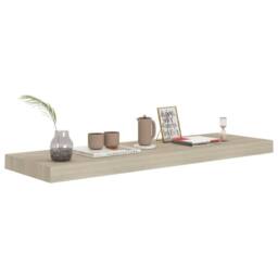 Berkfield Home Floating Wall Shelf Oak 80x23.5x3.8 cm MDF in Light Oak - thumbnail 3