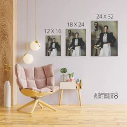"Artery8 Mr & Mrs Stokes Portrait Sargent Canvas Wall Art Print - Size: W18"" x H24""" - thumbnail 4