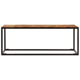 Berkfield Home Durable Coffee Table 110x60x40 cm Solid Acacia Wood & Steel in Brown - Size: 110 x 60 x 40 cm - thumbnail 1