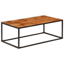 Berkfield Home Durable Coffee Table 110x60x40 cm Solid Acacia Wood & Steel in Brown - Size: 110 x 60 x 40 cm - thumbnail 9