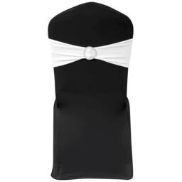 Berkfield Home Elegant 25 pcs White Stretchable Decorative Chair Band with Diamo - thumbnail 2