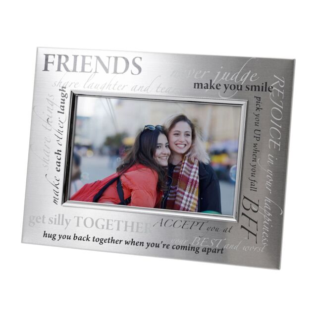 Happy Homewares Modern Collage Friends Themed Picture Frame in Brushed Silver Finish - image 1