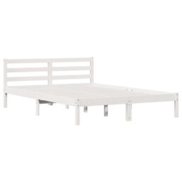 Berkfield Home Bed Frame with Headboard White 160x220 cm Solid Wood Pine - thumbnail 2