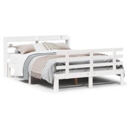 Berkfield Home Bed Frame with Headboard without Mattress White 120x200 cm - Size: Small Double - thumbnail 1