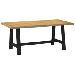 Berkfield Home Dining Table NOAIN A-Shaped Legs 180x90x75 cm Solid Wood Pine in Brown - Size: 180 x 90 x 75 cm - thumbnail 5