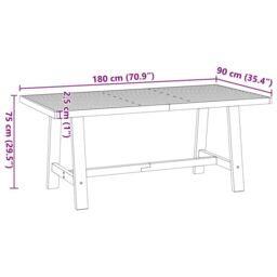 Berkfield Home Dining Table NOAIN A-Shaped Legs 180x90x75 cm Solid Wood Pine in Brown - Size: 180 x 90 x 75 cm - thumbnail 9