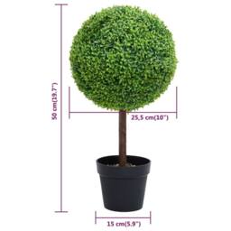 Berkfield Home Lush Artificial Boxwood Plant with Pot Ball Shaped Green 50 cm - thumbnail 5