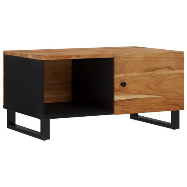 Berkfield Home Coffee Table 80x50x40 cm Solid Wood Acacia&Engineered Wood in Brown - Size: 80 x 50 x 40 cm - image 1