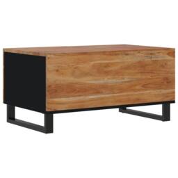 Berkfield Home Coffee Table 80x50x40 cm Solid Wood Acacia&Engineered Wood in Brown - Size: 80 x 50 x 40 cm - thumbnail 7