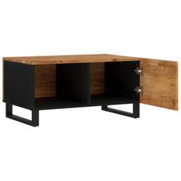 Berkfield Home Coffee Table 80x50x40 cm Solid Wood Acacia&Engineered Wood in Brown - Size: 80 x 50 x 40 cm - thumbnail 6
