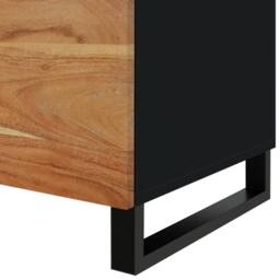 Berkfield Home Coffee Table 80x50x40 cm Solid Wood Acacia&Engineered Wood in Brown - Size: 80 x 50 x 40 cm - thumbnail 9
