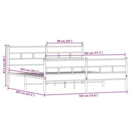 Berkfield Home Metal Bed Frame without Mattress Sonoma Oak 180x200 cm Super King in Light Brown - thumbnail 9