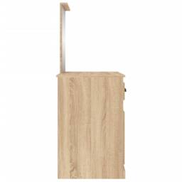 Berkfield Home Durable Dressing Table with Mirror Sonoma Oak 90x50x132.5 cm Engi in Light Oak - thumbnail 8