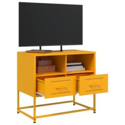 Berkfield Home TV Cabinet Mustard Yellow 68x39x60.5 cm Steel - thumbnail 4