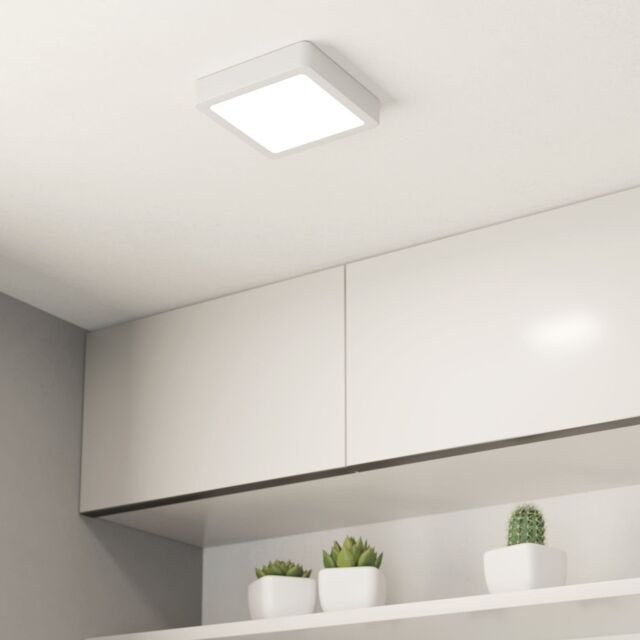 Eglo Fueva 6 Ultra-Slim White Square LED Ceiling Light - image 1