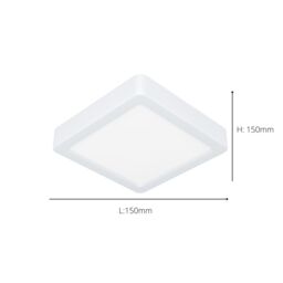 Eglo Fueva 6 Ultra-Slim White Square LED Ceiling Light - thumbnail 4