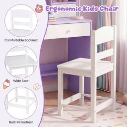 Havendro Purple Kids Study Desk Chair Set Student Writing Table - thumbnail 3