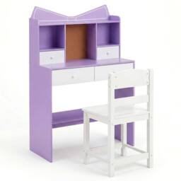 Havendro Purple Kids Study Desk Chair Set Student Writing Table - thumbnail 1