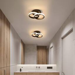 Goeco LED Ceiling Light Ring Design 22W 3000K Flush Mount Ceiling Light in Black - thumbnail 4