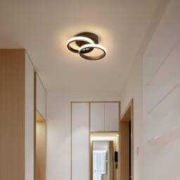 Goeco LED Ceiling Light Ring Design 22W 3000K Flush Mount Ceiling Light in Black - thumbnail 2