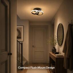 Goeco LED Ceiling Light Ring Design 22W 3000K Flush Mount Ceiling Light in Black - thumbnail 9
