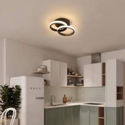 Goeco LED Ceiling Light Ring Design 22W 3000K Flush Mount Ceiling Light in Black - thumbnail 3
