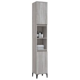 Berkfield Home Bathroom Cabinet Grey Sonoma 30x30x190 cm Engineered Wood - Size: 30 x 30 x 190 cm - thumbnail 5