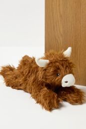 Homescapes Luxury Fabric Highland Cow Doorstop Set of 2 in Brown - thumbnail 6