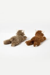 Homescapes Luxury Fabric Highland Cow Doorstop Set of 2 in Brown - thumbnail 3