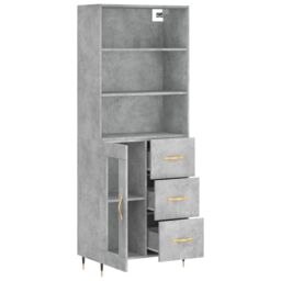 Berkfield Home Highboard Concrete Grey 69.5x34x180 cm Engineered Wood - thumbnail 4