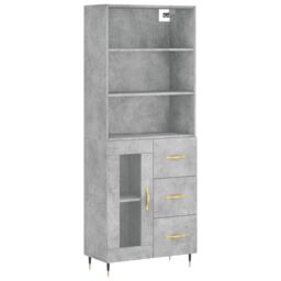 Berkfield Home Highboard Concrete Grey 69.5x34x180 cm Engineered Wood - thumbnail 2