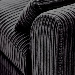 Furniture 786 Chicago Jumbo Cord 3&2 Seater Sofa Set in Black - thumbnail 3