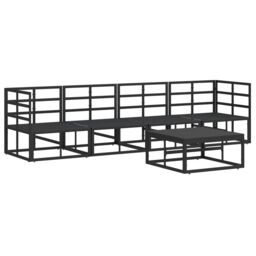 Berkfield Home Garden Sofa Set 5 pcs Black 70 x 70 x 32 cm Aluminium - thumbnail 8
