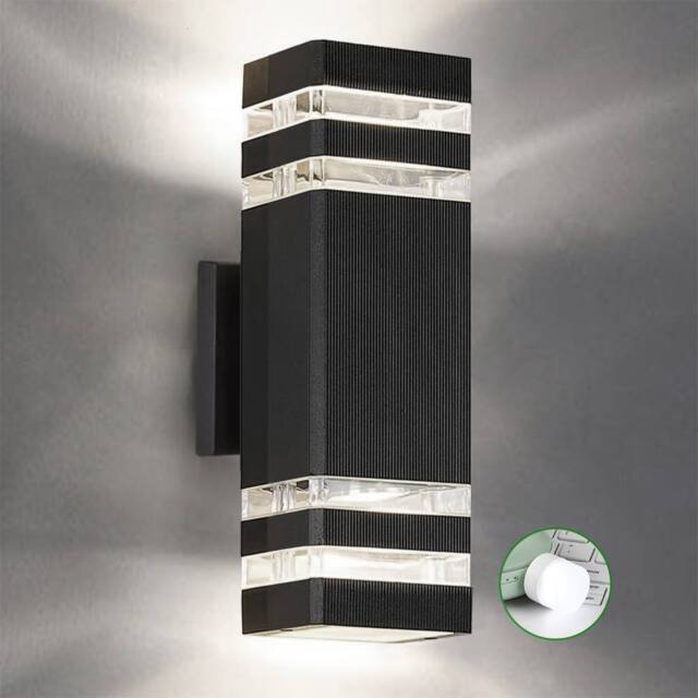 SPETLEK Modern Outdoor Wall Light Up Down IP65 GU10 LED White in Black - image 1