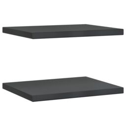 Berkfield Home Wall Shelves 2 pcs 50x40x3 cm Black Stainless Steel - Size: 50 x 40 x 3 cm - thumbnail 2