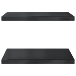 Berkfield Home Wall Shelves 2 pcs 50x40x3 cm Black Stainless Steel - Size: 50 x 40 x 3 cm - thumbnail 5