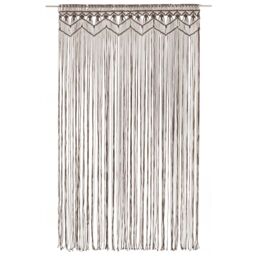 Berkfield Home Macrame Curtain Taupe 140x240 cm Cotton - thumbnail 2