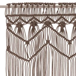 Berkfield Home Macrame Curtain Taupe 140x240 cm Cotton - thumbnail 3
