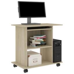 Berkfield Home Computer Desk Sonoma Oak 80x50x75 cm Engineered Wood in Brown - Size: 80 x 50 x 75 cm - thumbnail 3