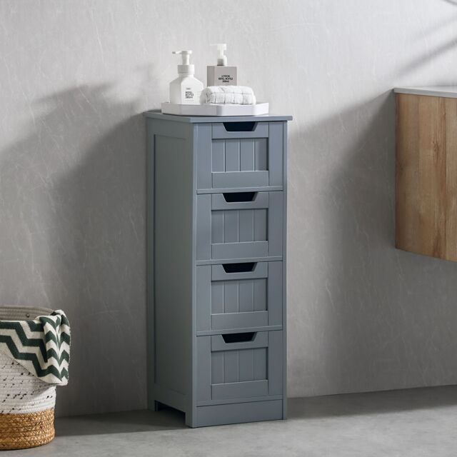 Home Discount Bath Vida Priano 4 Drawer Freestanding Unit Bathroom Storage 810 x 300 x 300 mm in Dark Grey - image 1